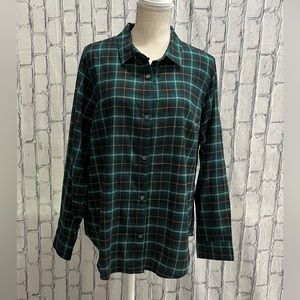Old Navy Size: XL Women Button Up Long Sleeve T Shirt Flannel Plaid Top